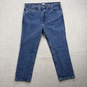 Diamond Gusset‎ Jeans Mens 37x29 Blue Denim Pants Straight Regular Fit USA NEW